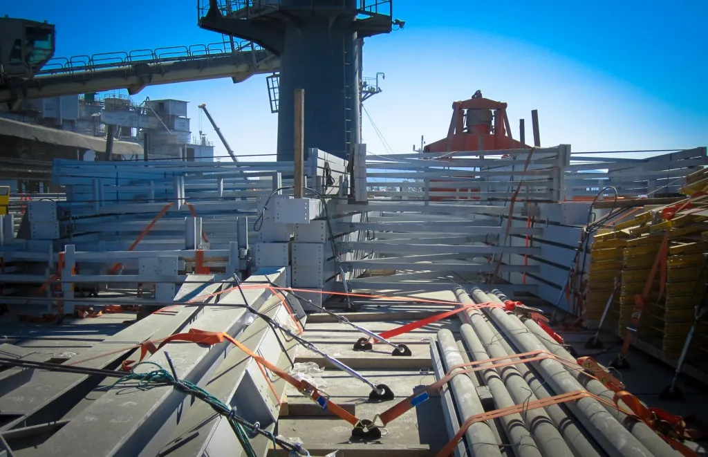 Heavy industrial cargo at port
